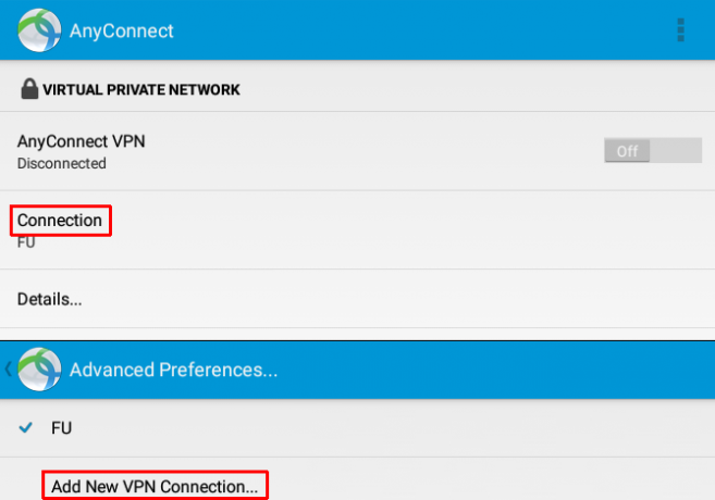 Jak połączyć się z pracą VPN za pomocą tabletu z systemem Android AnyConnect Connection 670x469