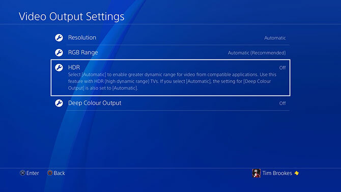Ustawienia funkcji PlayStation 4 HDR