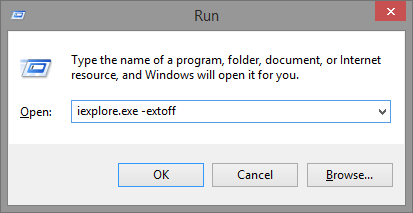 5.2 Uruchom - iexplore.exe -extoff