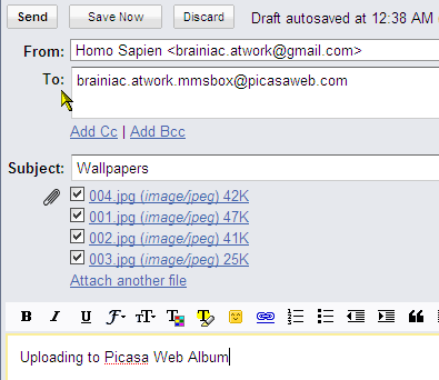Wyślij swoje zdjęcia do albumu internetowego Picasa za pomocą wiadomości e-mail
