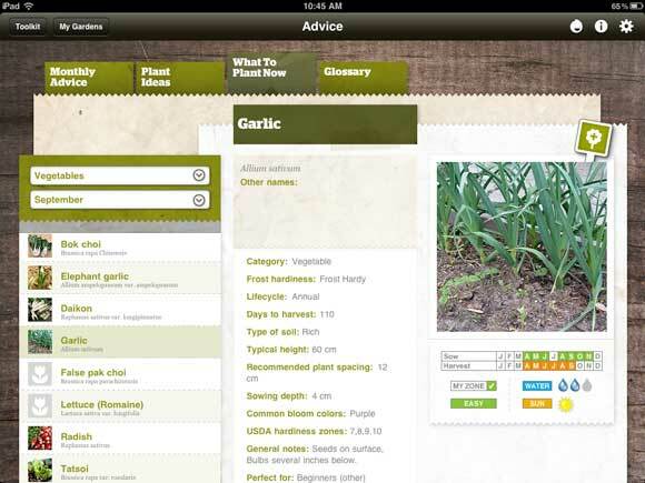 Aplikacja ogrodnicza na iPada