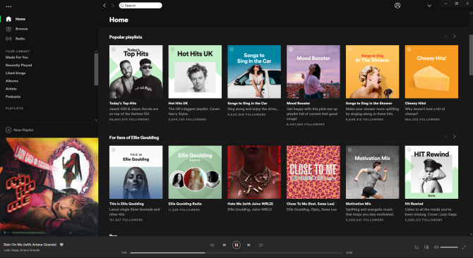 Interfejs Spotify