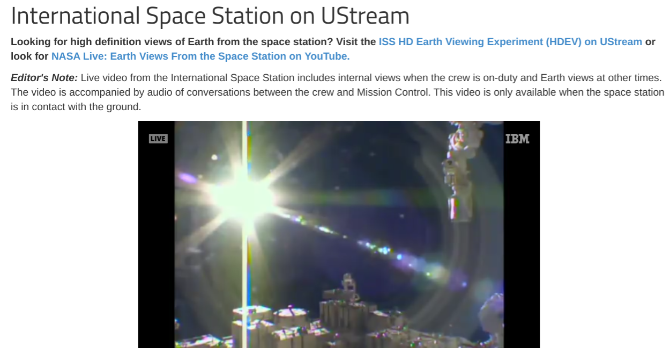 Obejrzyj transmisję na żywo z Międzynarodowej Stacji Kosmicznej