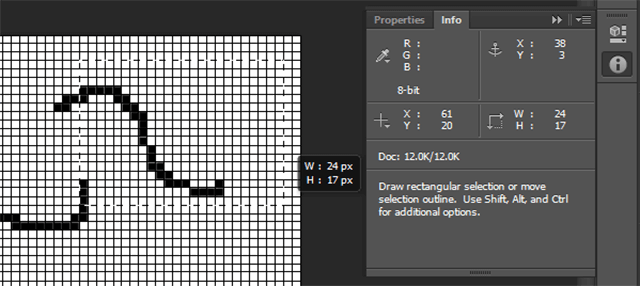 Photoshop-piksel-artyści-pozycja kursora