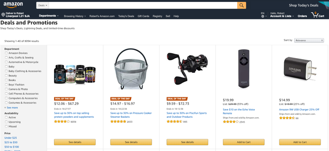 Screenshot Amazon
