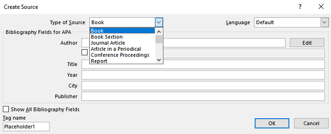 Jak generować bibliografie w programie Microsoft Word za pomocą jednego kliknięcia słowo Microsoft Utwórz źródło 670 x 272