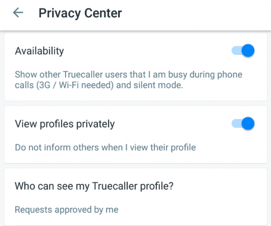 Prywatność Truecaller