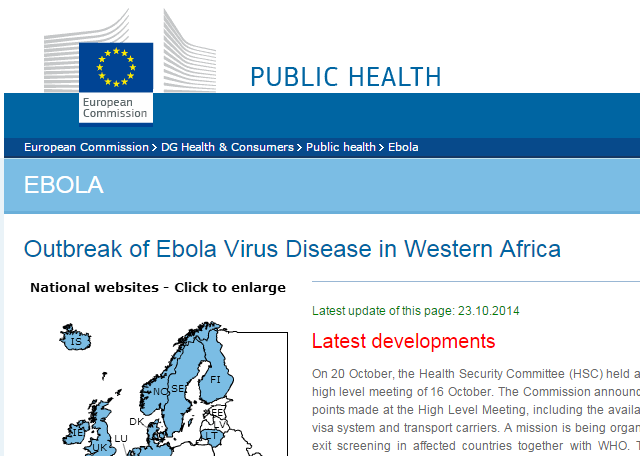 Strona internetowa Ebola 2