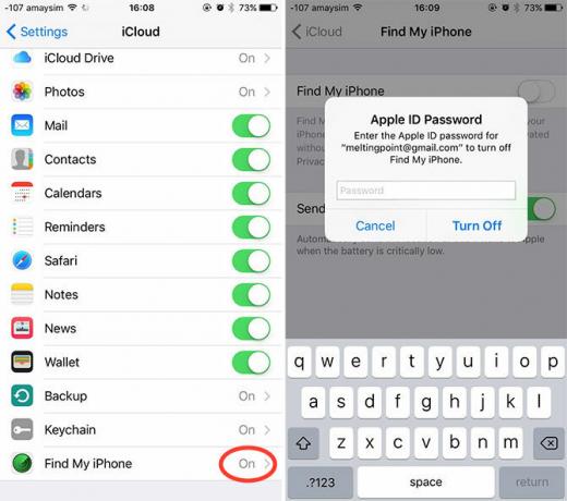 iPhone iCloud Znajdź mój telefon