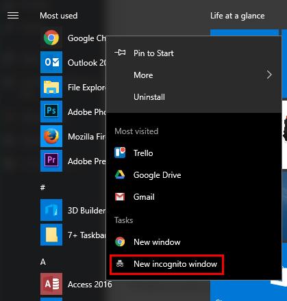 Jak uruchomić przeglądarkę w trybie prywatnym domyślnie Windows Incognito