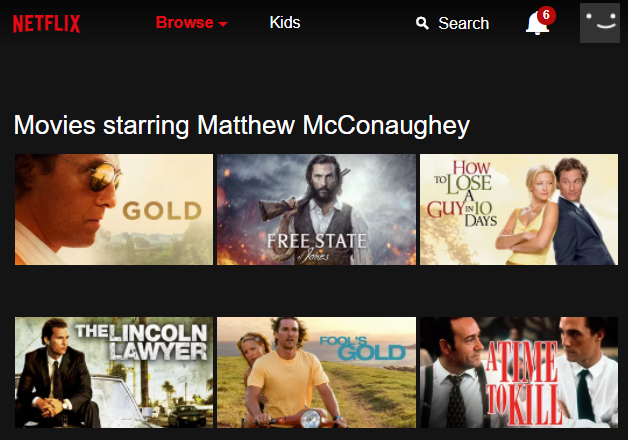 Jak wprowadzić tajne kody Netflix Netflix Matthew McConaughey